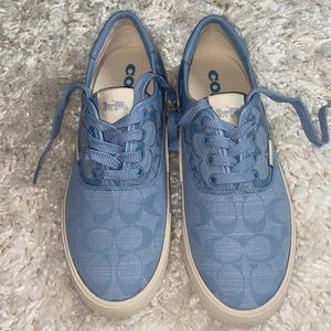 Never worn baby blue Coach sneakers Excellent condition